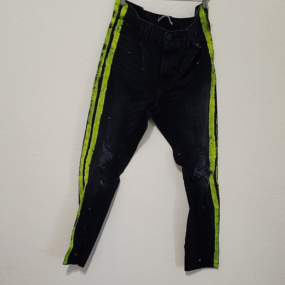 Golden Threads Green and Black Skinny Jeans